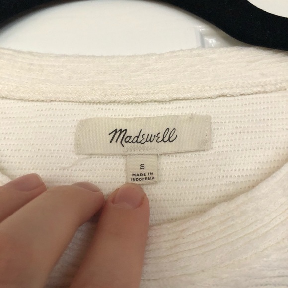 Madewell Sweater Ivory Cream Pleated Wide Sleeves - Picture 5 of 9